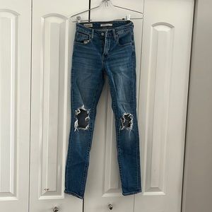 Levi’s 721 high rise ripped skinny jeans